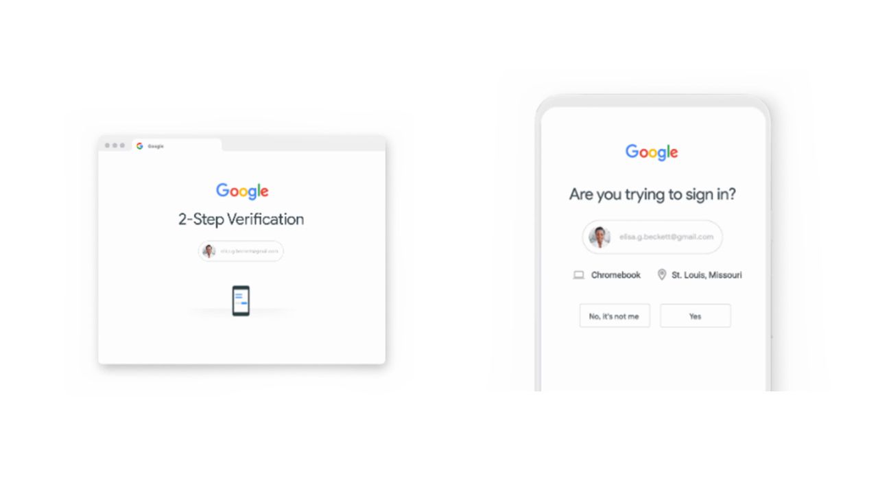 Two factor authentication by google